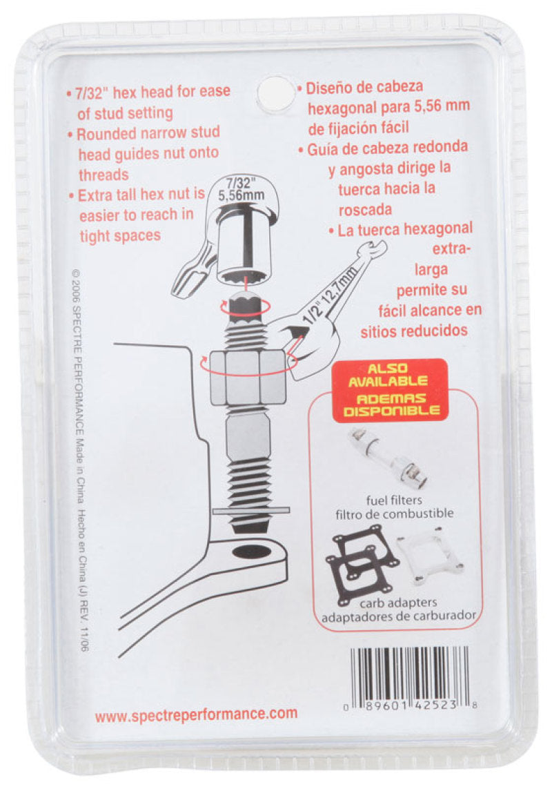Spectre Carburetor Stud Kit w/Hardware 2in. 42523 42523 Photo - in package