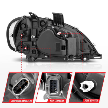 ANZO 2002-2014 Freightliner M2 LED Crystal Headlights Black Housing w/ Clear Lens (Pair) 131030 131030 User 4