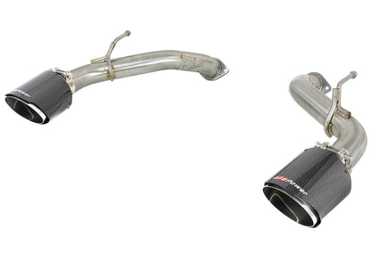 aFe POWER Takeda 2.5in 304 SS Axle-Back Exhaust w/ Carbon Fiber Tips 17-19 Infiniti Q60 V6-3.0L (tt) 49-36133NM-C 49-36133NM-C Photo - Primary