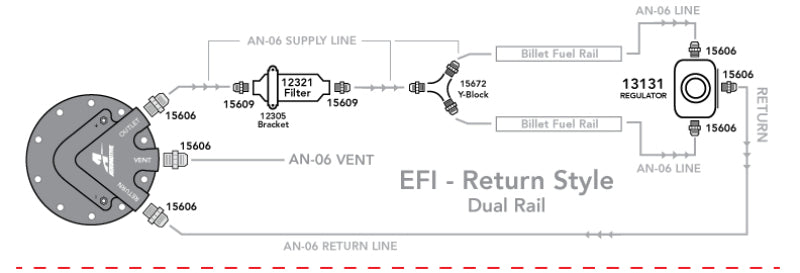 Aeromotive Phantom 340 Fuel System - Return Style w/ Y-Block 17164 17164 Product Specifications Sheet