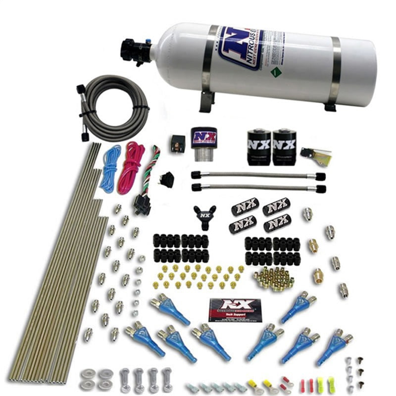 Nitrous Express Pro-Shk/Gas (200-600HP) 2 Fuel 1 Supershark Solenoid Nitrous Kit w/15lb Bottle 90206-15 90206-15 Photo - Primary
