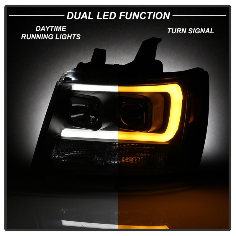 Spyder 07-14 Chevy Suburban/Tahoe V2 Projector Headlights LED Turn Sig Black PRO-YD-CSUB07V3-SB-BK 5086242 5086242 Photo - Unmounted