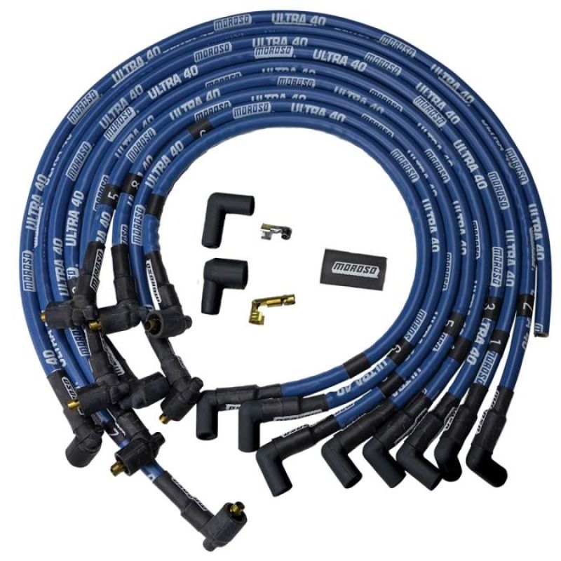 Moroso Chevrolet Big Block Ignition Wire Set - Ultra 40 - Sleeved - Non-HEI - Crab - 90 Degree -Blue 73621 73621 User 1