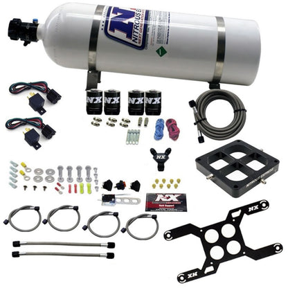 Nitrous Express Dominator Dual Stage Billet Crossbar Nitrous Kit (50-300 & 100-500HP) w/15lb Bottle 66047-15 66047-15 Photo - Primary
