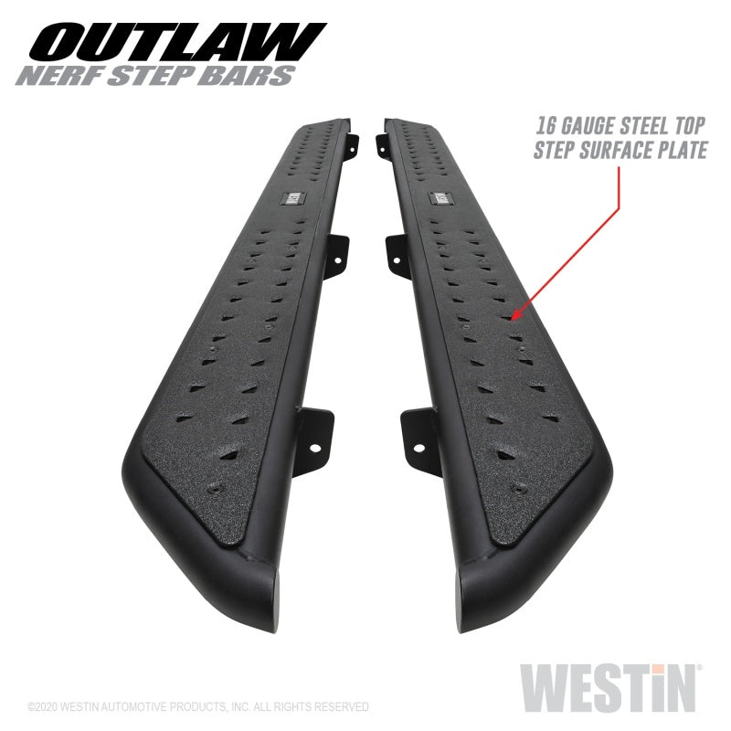 Westin 2020 Jeep Gladiator Outlaw Nerf Step Bars - Textured Black 58-54165 58-54165 Photo - Unmounted