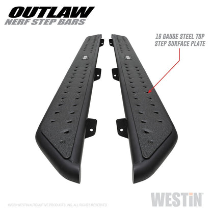Westin 2020 Jeep Gladiator Outlaw Nerf Step Bars - Textured Black 58-54165 58-54165 Photo - Unmounted