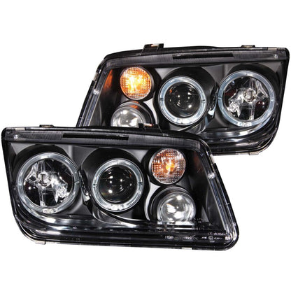 Anzo  USA Voklswagen Jetta MK4 Projector Headlights W/ Halo Black 121369 Photo - Primary
