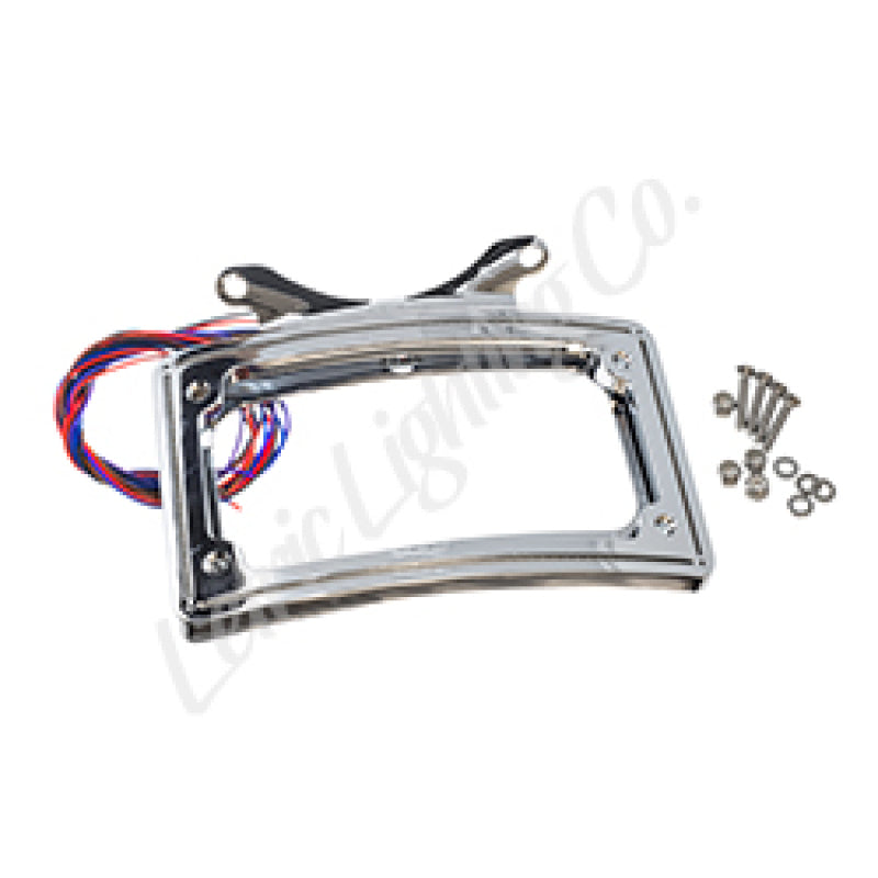 Letric Lighting 09-13 Road King Perfect Plate Light Chrome Curved License Plate Frame LLC-CPPL-C4 LLC-CPPL-C4 Photo - Primary
