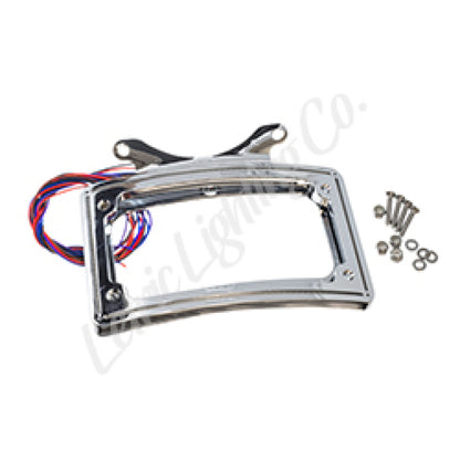 Letric Lighting 09-13 Road King Perfect Plate Light Chrome Curved License Plate Frame LLC-CPPL-C4 LLC-CPPL-C4 Photo - Primary