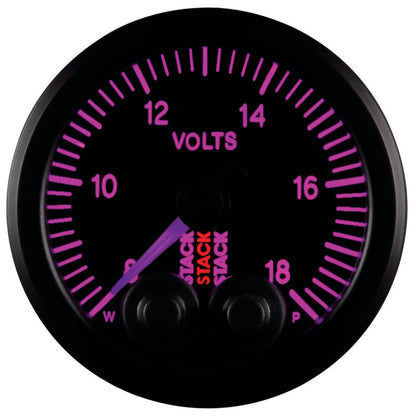 Autometer Stack 52mm 8-18V Pro-Control Battery Voltage Gauge -Black ST3516 ST3516 User 9
