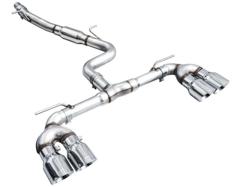 AWE Tuning AWE MK8 Volkswagen Golf R 3in Track Edition Quad Exhaust - Chrome Silver Tips 3020-42658 3020-42658 Photo - out of package