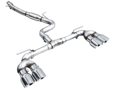 AWE Tuning AWE MK8 Volkswagen Golf R 3in Track Edition Quad Exhaust - Chrome Silver Tips 3020-42658 3020-42658 Photo - out of package
