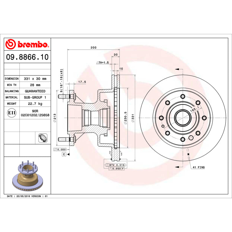 Brembo OE BRE OE Equivalent Rotors Brakes, Rotors & Pads Brake Rotors - OE main image