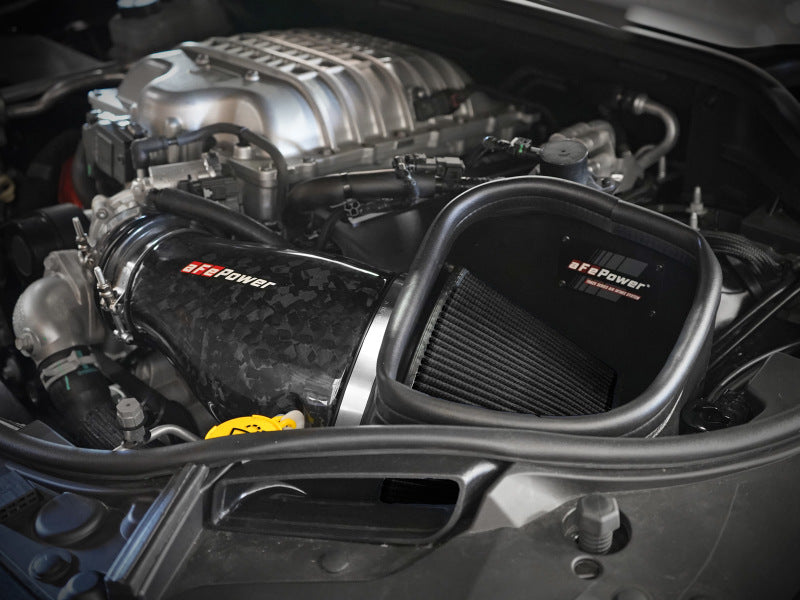 aFe 2021 Dodge Durango SRT Hellcat Track Series Carbon Fiber Cold Air Intake System w/ Pro 5R Filter 57-10028K 57-10028K Photo - Mounted