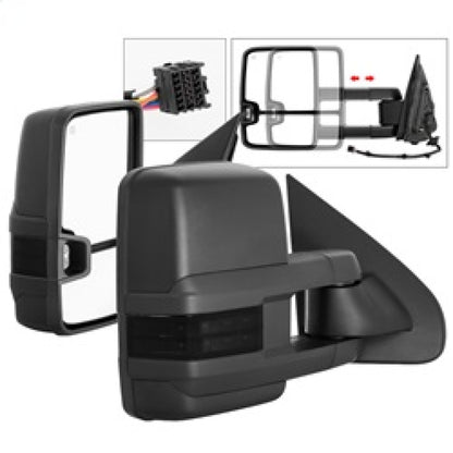 SPYDER xTune Chevy Silverado 14-16 Heated Smoke LED Signal Telescoping Mirrors MIR-CSIL14S-G2-PWH-SM-SET 9936739 9936739 Photo - Primary