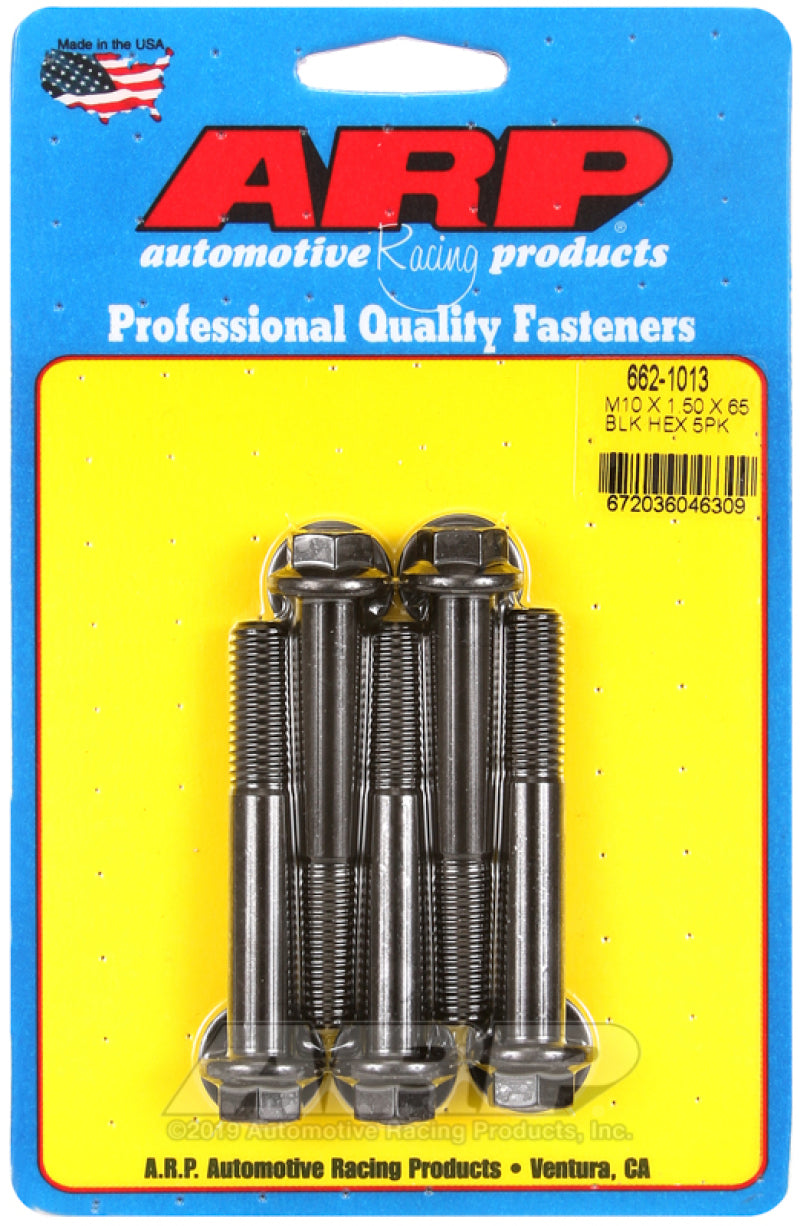 ARP M10 x 1.50 x 65 Hex Black Oxide Bolts (5/pkg) 662-1013 662-1013 Photo - Primary