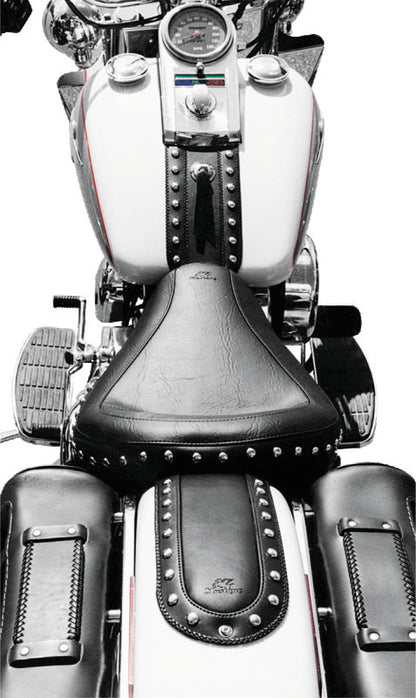 Mustang Motorcycle Mustang 00-17 Harley Softail w/Square Dash Tank Bib w/Studs - Black 93156 93156 Photo - Primary