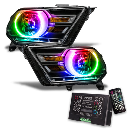 ORACLE Lighting Oracle 10-14 Ford Mustang HL (Non-HID) - ColorSHIFT w/ 2.0 Controller 7050-333 7050-333 Photo - lifestyle view