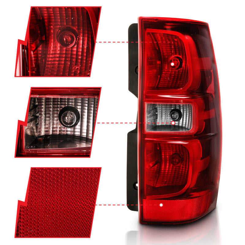 ANZO 2007-2014 Chevy Tahoe Taillight Red/Clear Lens (OE Replacement) 311304 311304 User 2