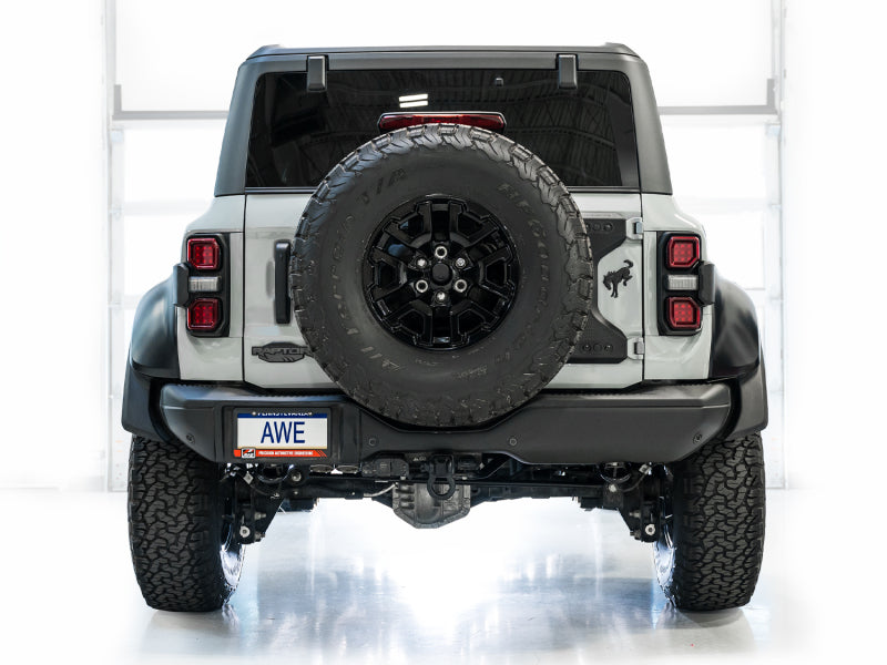 AWE Tuning 22-24 Ford Bronco Raptor 4WD Dual BashGuards Cat-Back SwitchPath Exhaust (No Tips) 3025-31327 3025-31327 Photo - Mounted