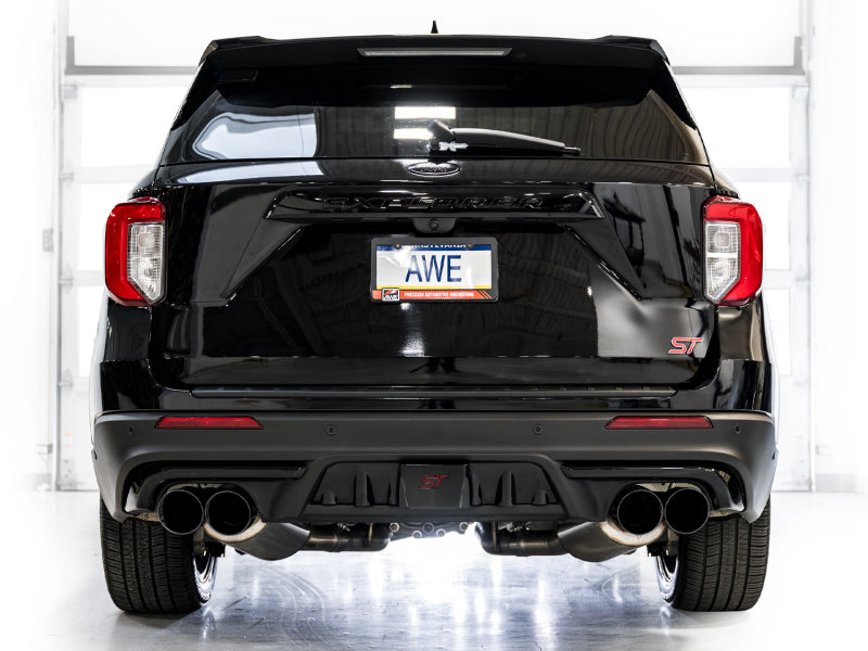 AWE Tuning 2020+ Ford Explorer ST Touring Edition Exhaust w/ Diamond Black Tips 3015-43625 3015-43625 Photo - Mounted