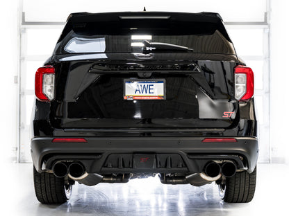AWE Tuning 2020+ Ford Explorer ST Touring Edition Exhaust w/ Diamond Black Tips 3015-43625 3015-43625 Photo - Mounted