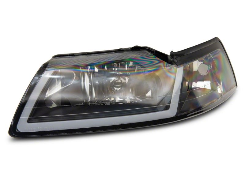 Raxiom 99-04 Ford Mustang Axial Series Headlights w/ Sequential LED Bar- Blk Housing (Clear Lens) 422713 422713 Photo - Close Up