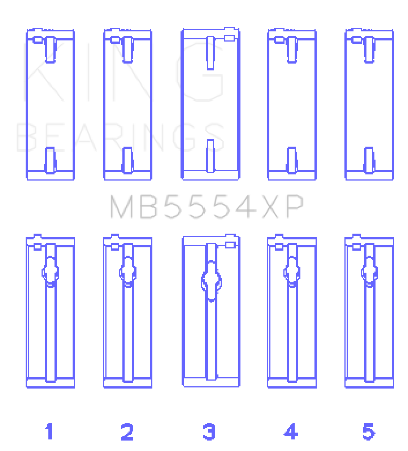 King Engine Bearings King Toyota 3SGTE (Size STDX) Performance Main Bearing Set MB5554XPSTDX MB5554XPSTDX Photo - Primary
