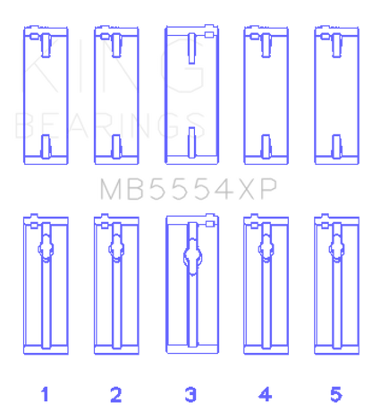 King Engine Bearings King Toyota 3SGTE (Size STDX) Performance Main Bearing Set MB5554XPSTDX MB5554XPSTDX Photo - Primary