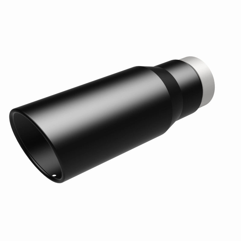 Magnaflow Tip Stainless Black Coated Single Wall Round Single Outlet 5in Dia 3.5in Inlet 14.5in L 35237 35237 360 Degree Image Set