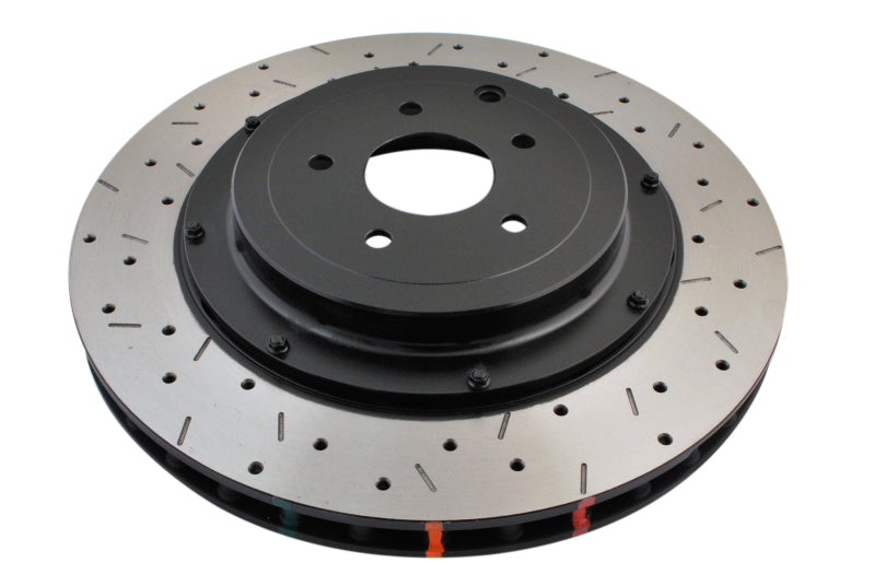DBA 09+ Nissan GTR R-35 Rear Drilled & Slotted 5000 Series 2 Piece Rotor Assembled w/ Black Hat (Ava 52321BLKXS 52321BLKXS Photo - out of package