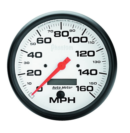 Autometer Phantom 5in 160 MPH Speedometer Electric Program w/ LCD Odometer 5889 5889 Photo - Primary