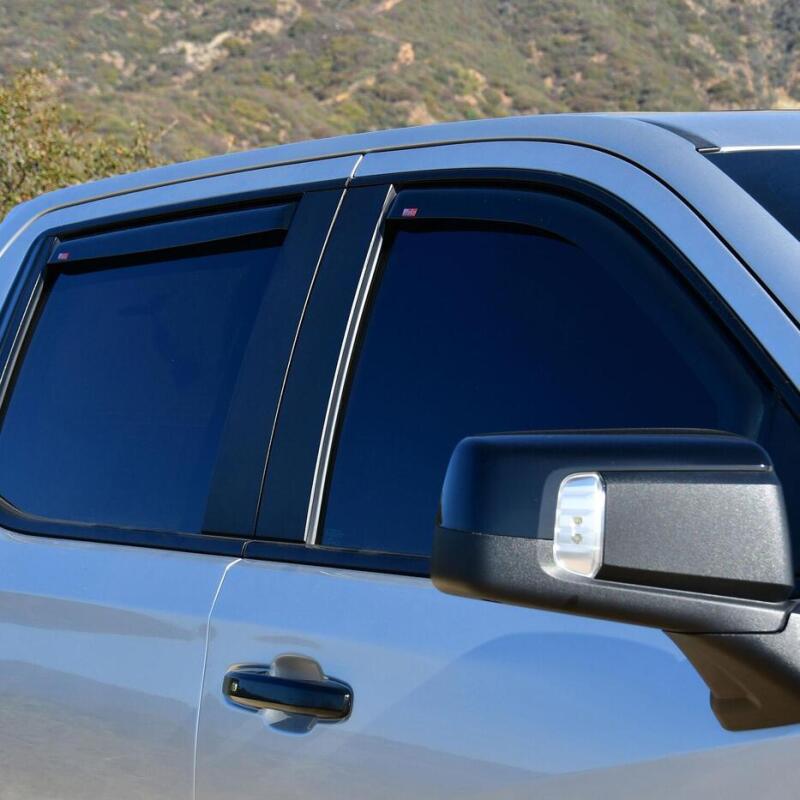 Westin 19-21 Chevy Silverado Crew Cab Pickup In-Channel Wind Deflector 4pc - Smoke 72-39429 72-39429 Photo - Mounted