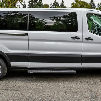 Westin Ford Transit Van 150/250/350 (Single 54in Pass Door) Grate Steps Running Boards - Tex. Blk 27-80015 27-80015 Photo - Mounted
