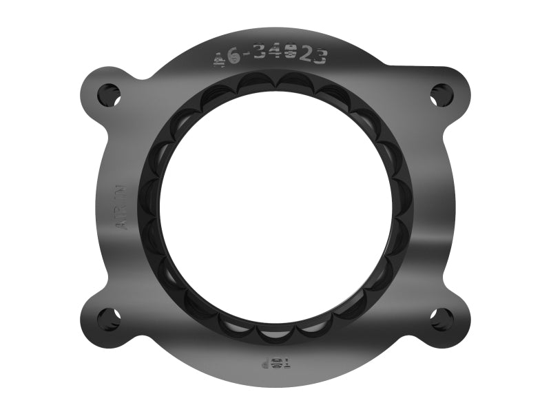 aFe 2020 Vette C8 Silver Bullet Aluminum Throttle Body Spacer / Works With aFe Intake Only - Black 46-34023B 46-34023B Photo - Close Up
