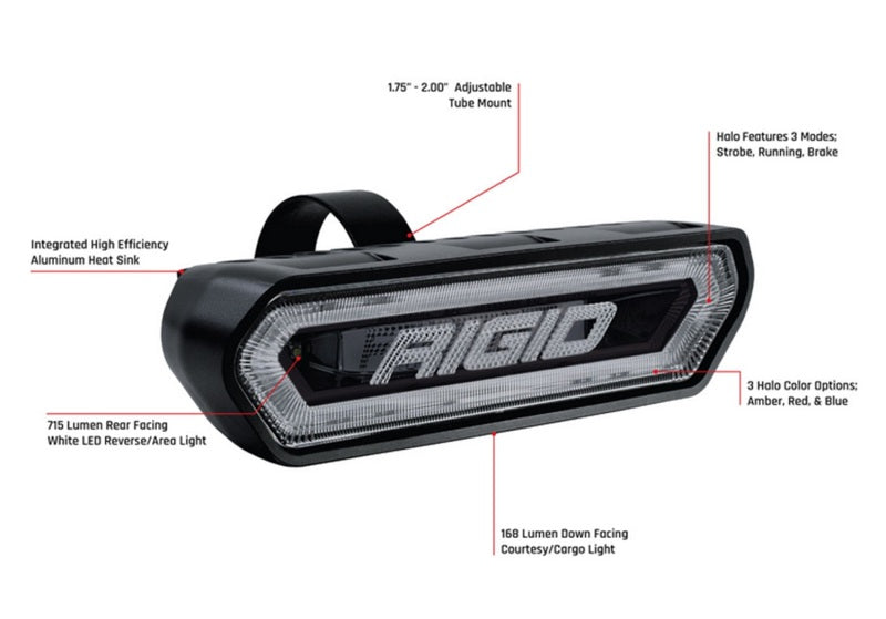 Rigid Chase, Rear Facing 5 Mode LED Light, Black Housing 90133 User 4