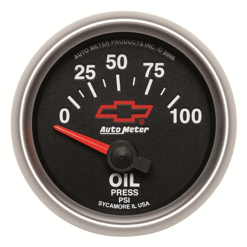 Autometer Gauge, Oil Pressure, 2 1/16", 100Psi, Electric, Gm Bowtie Black 3627-00406 Photo - Primary