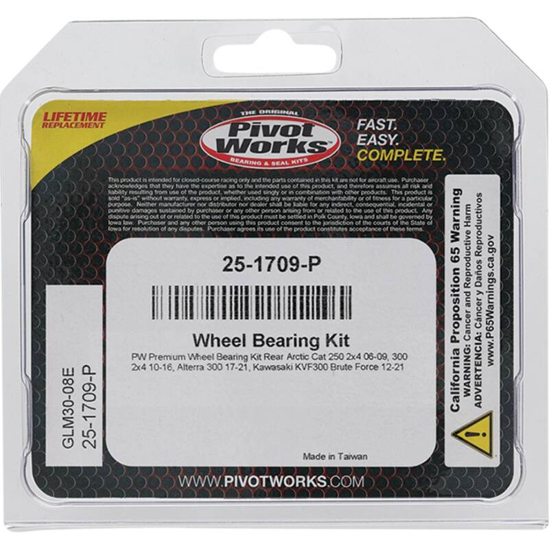 Pivot Works Arctic Cat, Kawasaki Wheel Bearing Kit Premium Bearings 25-1709-P 25-1709-P Photo - Primary