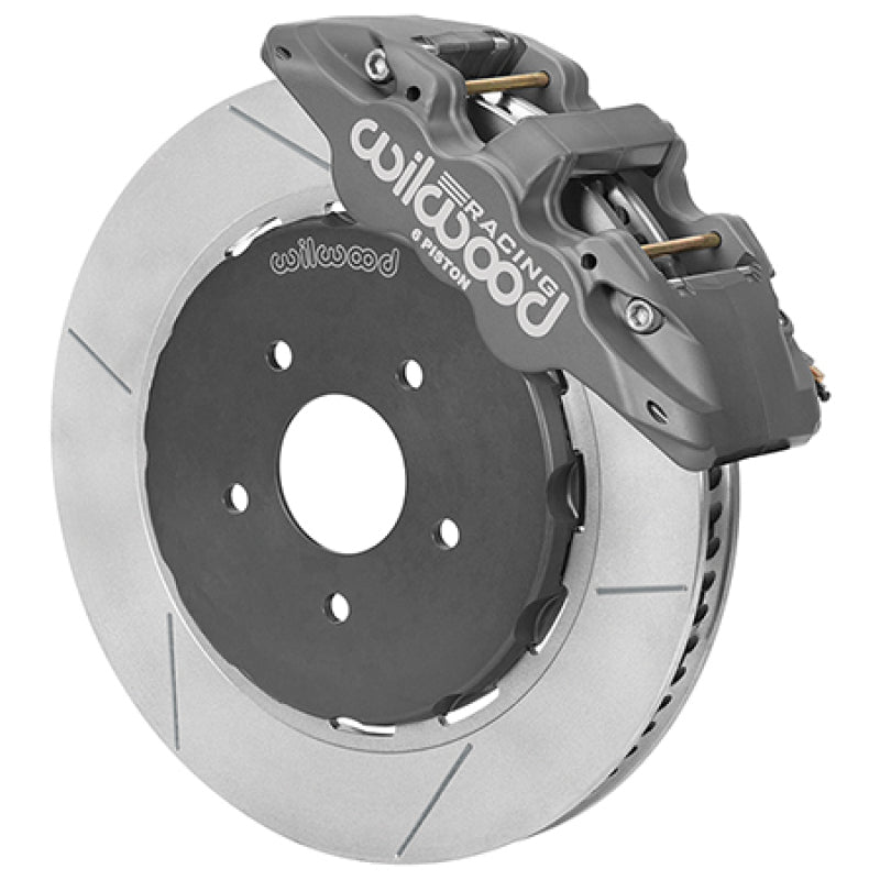 Wilwood AERO6 RACE Front Big Brake Kit 14in GT Slotted 94-04 Mustang - Type III Ano Grey Calipers 140-16859