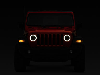 Raxiom 18-22 Jeep Wrangler JL/JT Axial Series LED Headlights- Black Housing (Clear Lens) J133763 J133763 Photo - Close Up