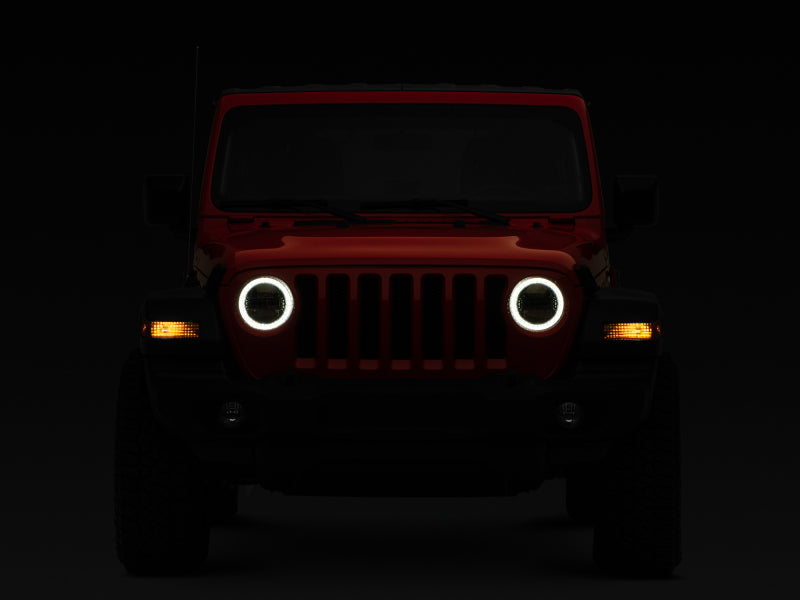 Raxiom 18-22 Jeep Wrangler JL/JT Axial Series LED Headlights- Black Housing (Clear Lens) J133763 J133763 Photo - Close Up