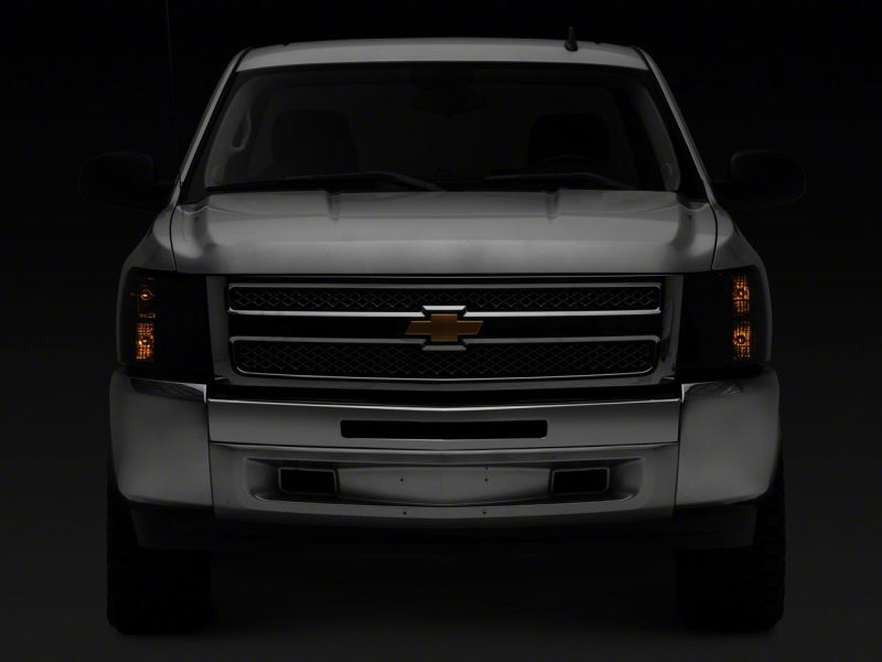 Raxiom 07-14 Chevrolet Silverado 1500 HD Axial OEM RepHeadlights- Chrome Housing- Smoked Lens S122324 S122324 Photo - Close Up