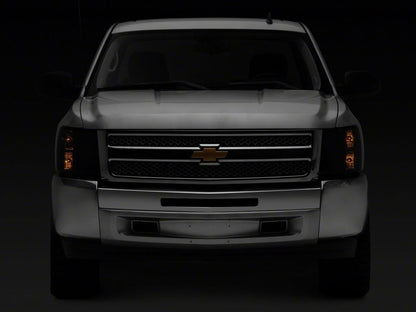 Raxiom 07-14 Chevrolet Silverado 1500 HD Axial OEM RepHeadlights- Chrome Housing- Smoked Lens S122324 S122324 Photo - Close Up