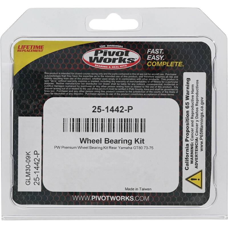 Pivot Works Yamaha Wheel Bearing Kit Premium Bearings 25-1442-P 25-1442-P Photo - Primary
