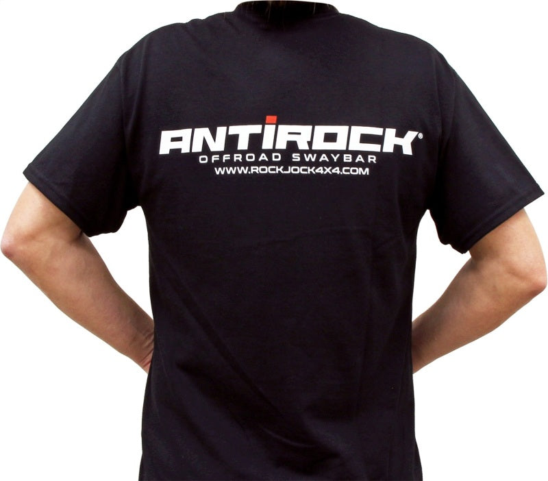 RockJock T-Shirt w/ Antirock Logos Front and Back Black Large RJ-711005-L