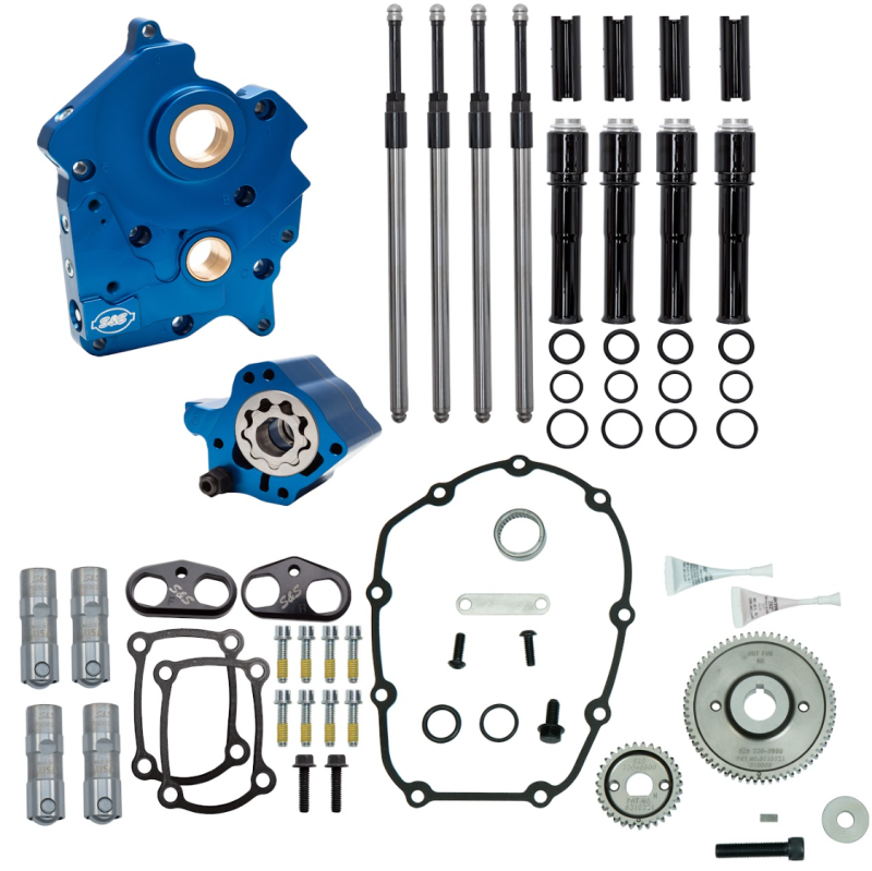 S&S Cycle 2017+ M8 Water Cooled Models Gear Drive Cam Chest Kit w/o Cam - Black Pushrod Tubes 310-1260 310-1260 User 1
