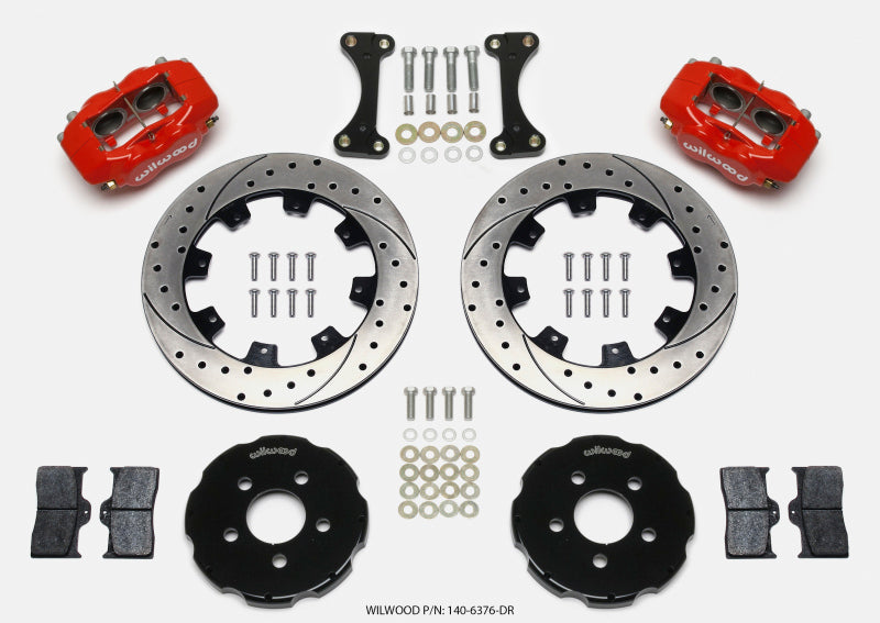 Wilwood Forged Dynalite Front Hat Kit 12.19in Drilled Red 00-04 PT Cruiser/03-04 SRT/4 140-6376-DR 140-6376-DR Photo - Primary