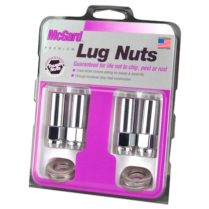 McGard Hex Lug Nut (X-Long Shank) M12X1.5 CTR Washer / 13/16 Hex / 2.27in. Length (4-Pack) - Chrome 63016 63016 Photo - in package