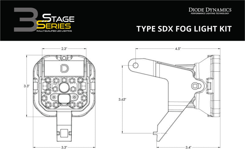 Diode Dynamics SS3 Type SDX LED Fog Light Kit Sport - White SAE Driving DD6539 DD6539 User 9