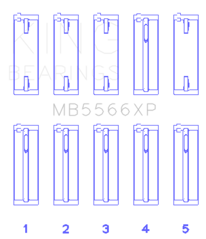 King Engine Bearings King Audi A4 1.8L AEB (Size STDX) Performance Main Bearing Set MB5566XPSTDX MB5566XPSTDX Photo - Primary